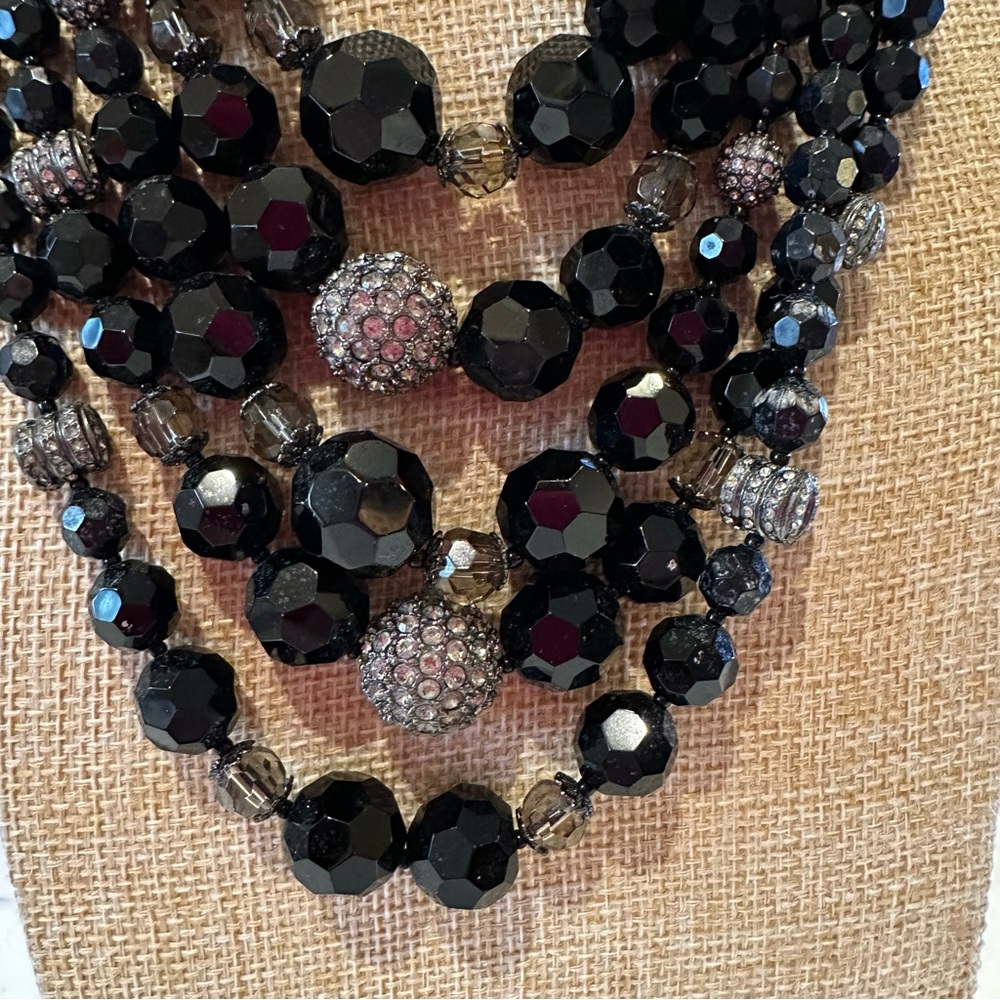 Talbots Necklace Statement- Chunky Multistrand Bl… - image 5